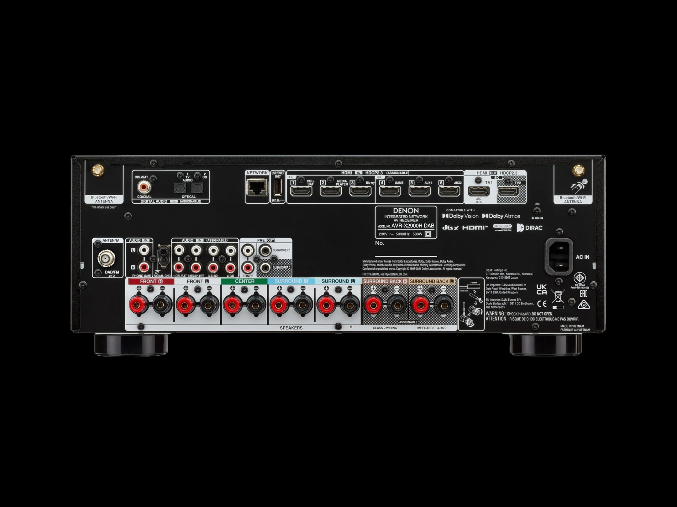 Denon AVR-X2900HDAB sintoamplificatore AV 7.2 canali