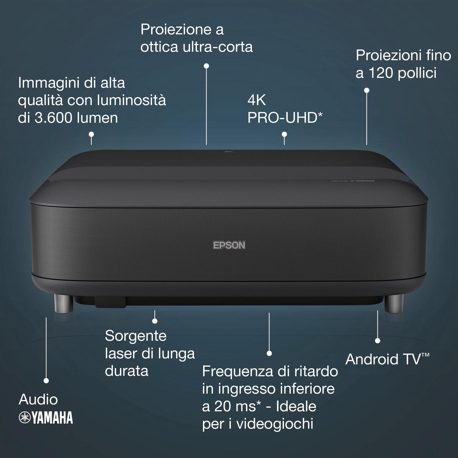 EPSON EH-LS650 Proiettore Laser TV tiro corto