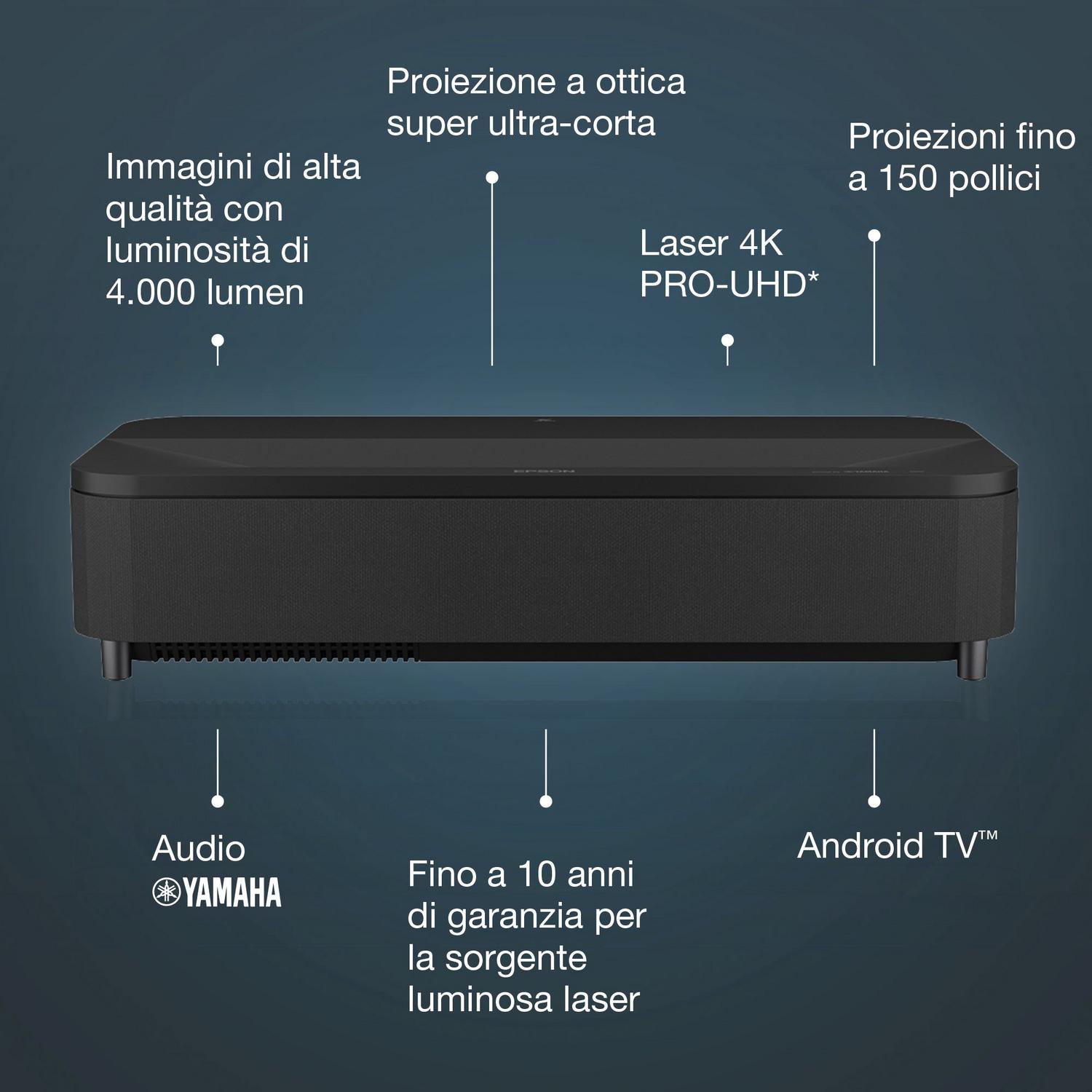 EPSON EH-LS800 proiettore laser TV a tiro corto