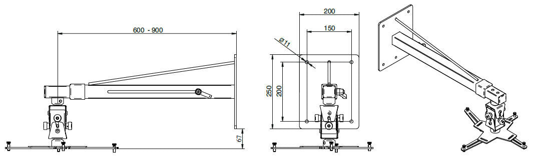 Euromet Arakno Wall supporto da parete per videoproiettore